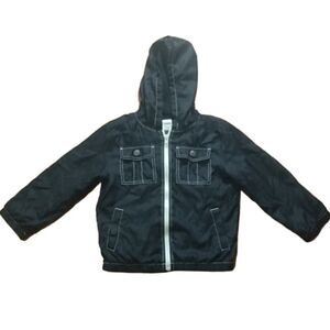 Gymboree Black Lined Hooded Windbreaker Jacket Size XS (3-4)